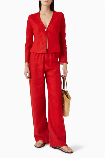 Nerea Pearl Top in Linen