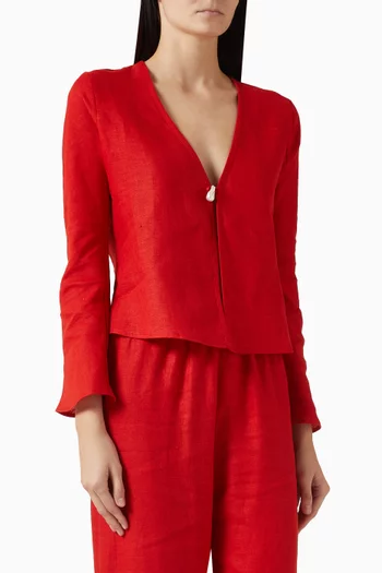 Nerea Pearl Top in Linen