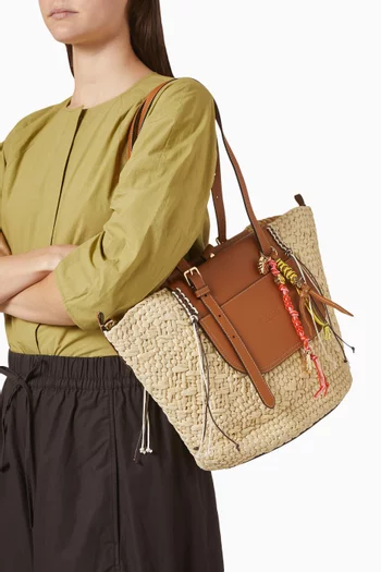 حقيبة يد تروبيكانا خوص وجلد