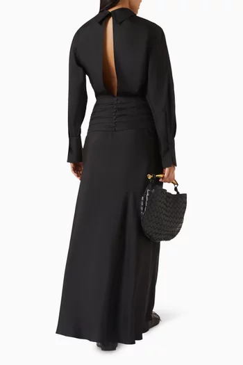 Tuxedo Maxi Dress in Silk