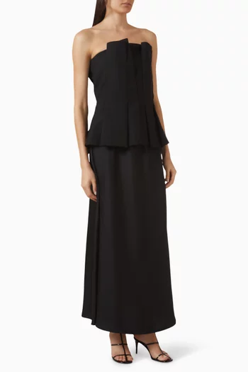 Sculptural Tulip Bustier Maxi Dress