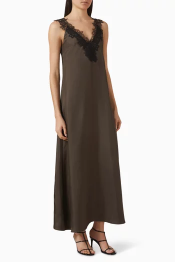 V-neck Lace Dress in Silk