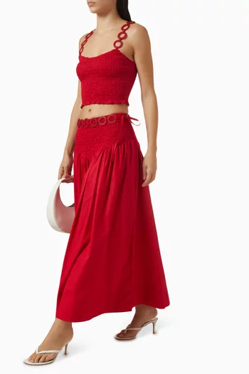 تنورة سولي بخصر مرتفع