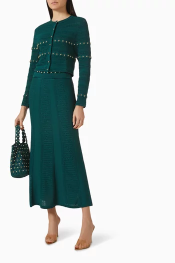 كارديغان لانيو منسوج مزيج فيسكوز