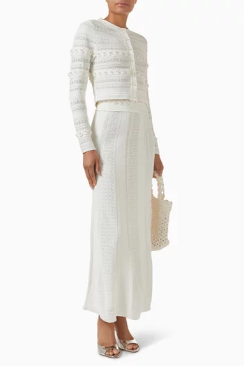 كارديغان لانيو منسوج مزيج فيسكوز