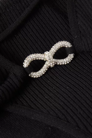 طقم بيكيني بحلي معدنية على شكل عقد مرصعة بالكريستال قماش مطاطي ومضلع