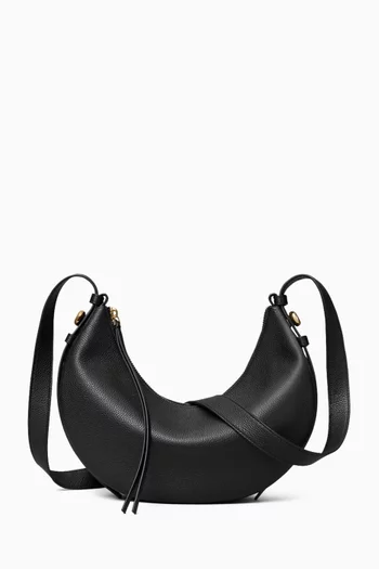 Romy Half Moon Shoulder Bag in Pebbled Leather