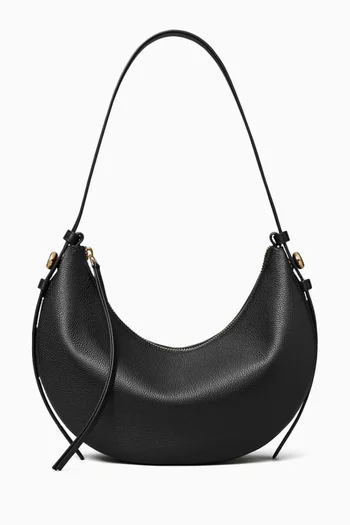 Romy Half Moon Shoulder Bag in Pebbled Leather