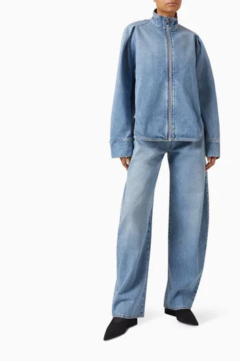 بنطال جينز بقصة مقوسة دينم