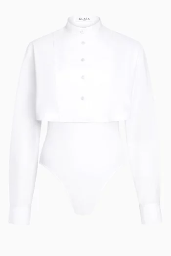 بودي سوت بطبقة علوبة بنمط قميص