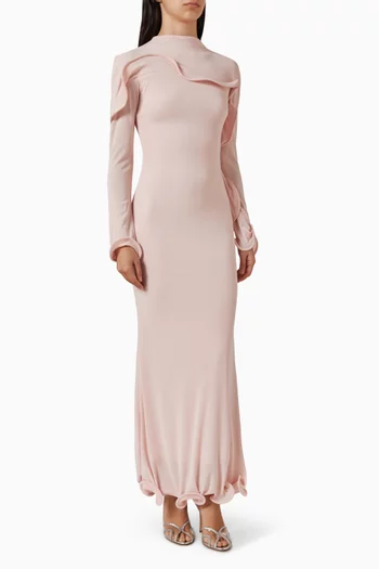 فستان سهرة بقصة حورية البحر بكشكش