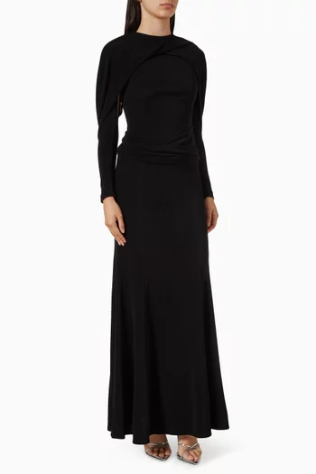 فستان سهرة بدرابيه وقصة ذيل السمكة