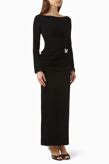 Asymmetric Drape Pencil Dress