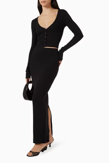 Crop Cardigan in Cotton Blend