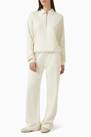 سويت شيرت بولو بسحّاب فرنش تيري