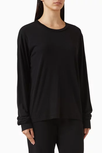 تي شيرت بقصة بويفريند قطن ومودال