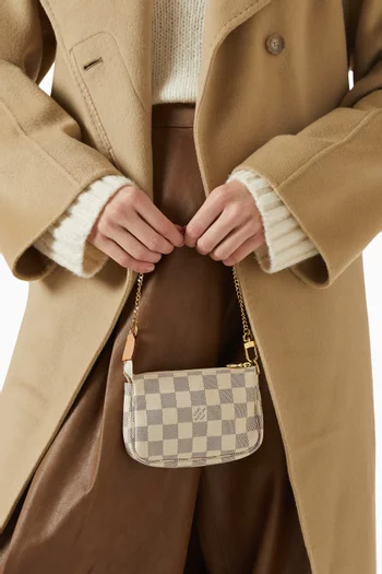 Mini Pochette Accessoires Bag in Damier Azur Canvas