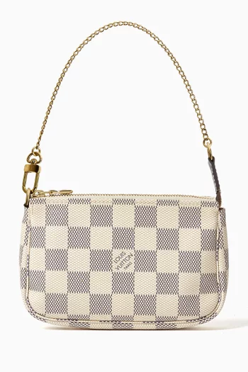 Mini Pochette Accessoires Bag in Damier Azur Canvas