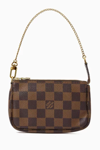 Mini Pochette Accessoires Bag in Damier Ebene Canvas
