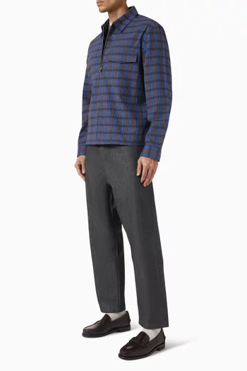 Zipped Overshirt in Cotton