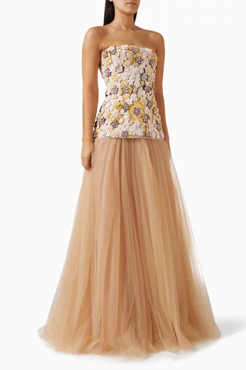 فستان سهرة ثيا تول ودانتيل