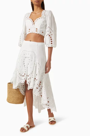 بلوزة لونا بتطريزات إنجليزية مزيج قطن