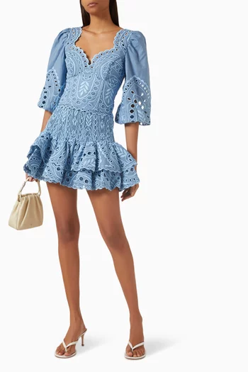 Nerissa Broderie Anglaise Skirt in Cotton Blend