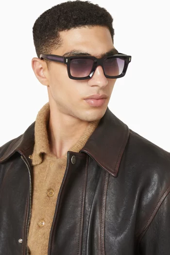 نظارة شمسية بإطار مربع أسيتات