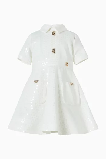 Sequin-embellished Shirt Dress in Denim