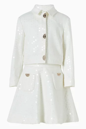 Sequin-embellished Jacket in Denim