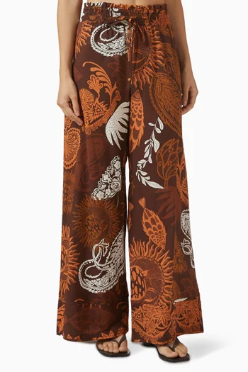 Tie-waist Wide-leg Pants