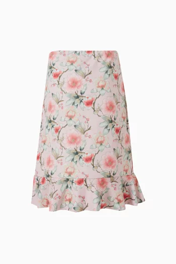 Floral-print Swim Skirt