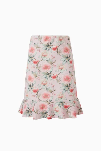 Floral-print Swim Skirt