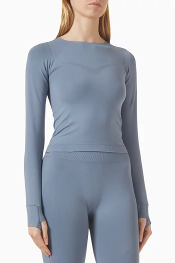 بلوزة إمباكت قصيرة بدون حياكة