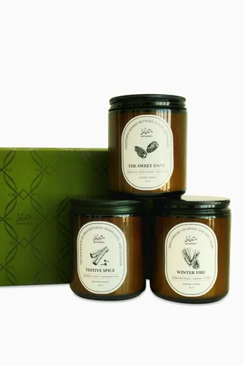 مجموعة شموع موسم الأعياد، 3 قطع