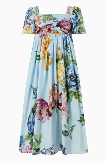 Floral Printed Dress in Poplin-cotton