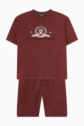 Serigraphic-print Bermuda Pants in Cotton