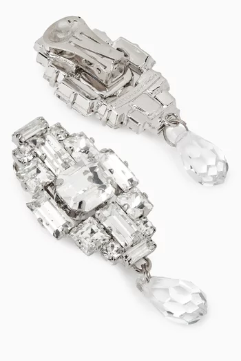 أقراط متدلية بمشبك مرصعة بالكريستال نحاس