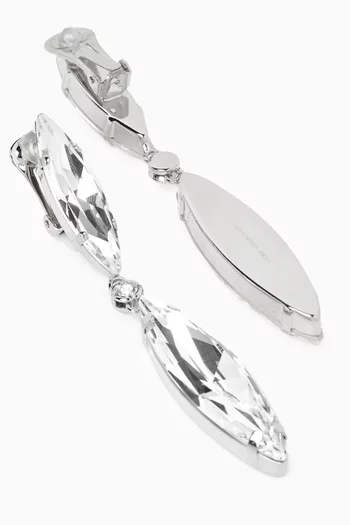 أقراط بمشبك مرصعة بالكريستال نحاس