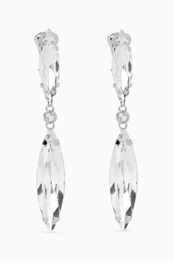 أقراط بمشبك مرصعة بالكريستال نحاس