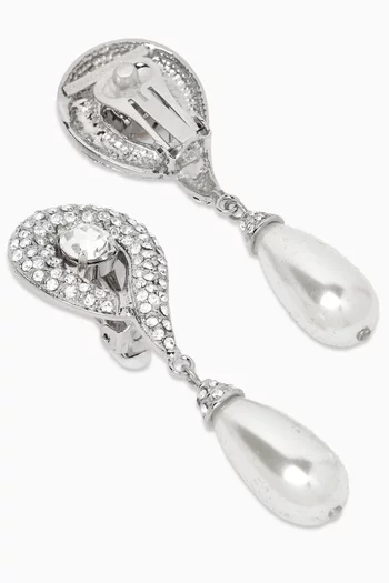 أقراط مرصعة بالكريستال نحاس