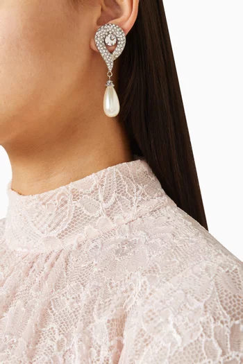 أقراط مرصعة بالكريستال نحاس