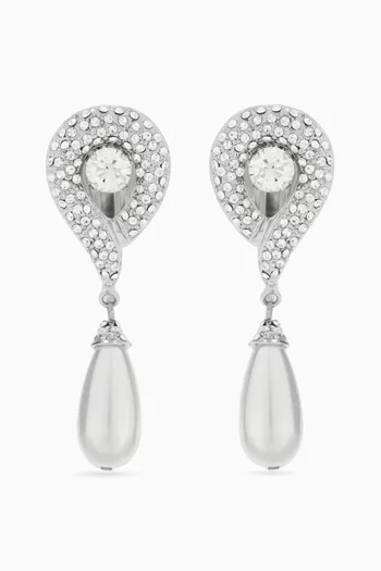 أقراط مرصعة بالكريستال نحاس