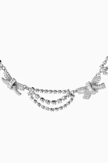 قلادة بحلي على شكل عقدة مرصعة بالكريستال نحاس