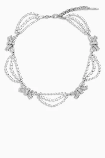 قلادة بحلي على شكل عقدة مرصعة بالكريستال نحاس