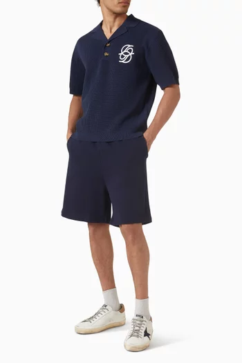 Monogramme Open Weave Polo Shirt in Cotton