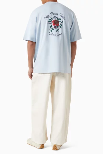 Slogan Rose T-Shirt in Cotton