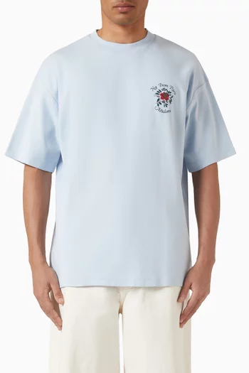 Slogan Rose T-Shirt in Cotton