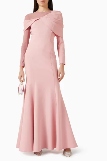 Mesh-panel Fishtail Gown