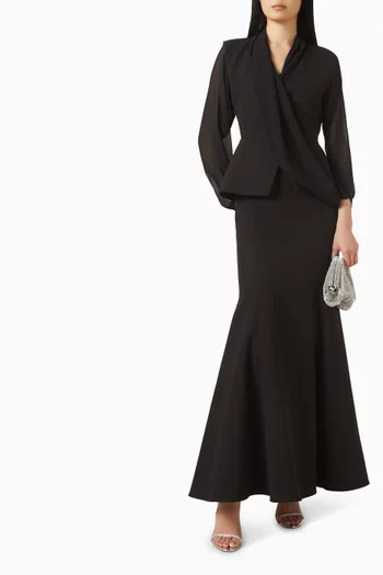 Blazer-style Peplum Gown